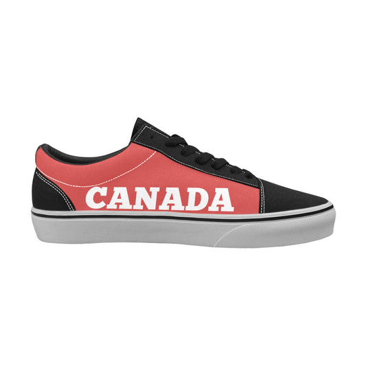 Canada Flag Inspired Men's Lace-Up Canvas Shoes