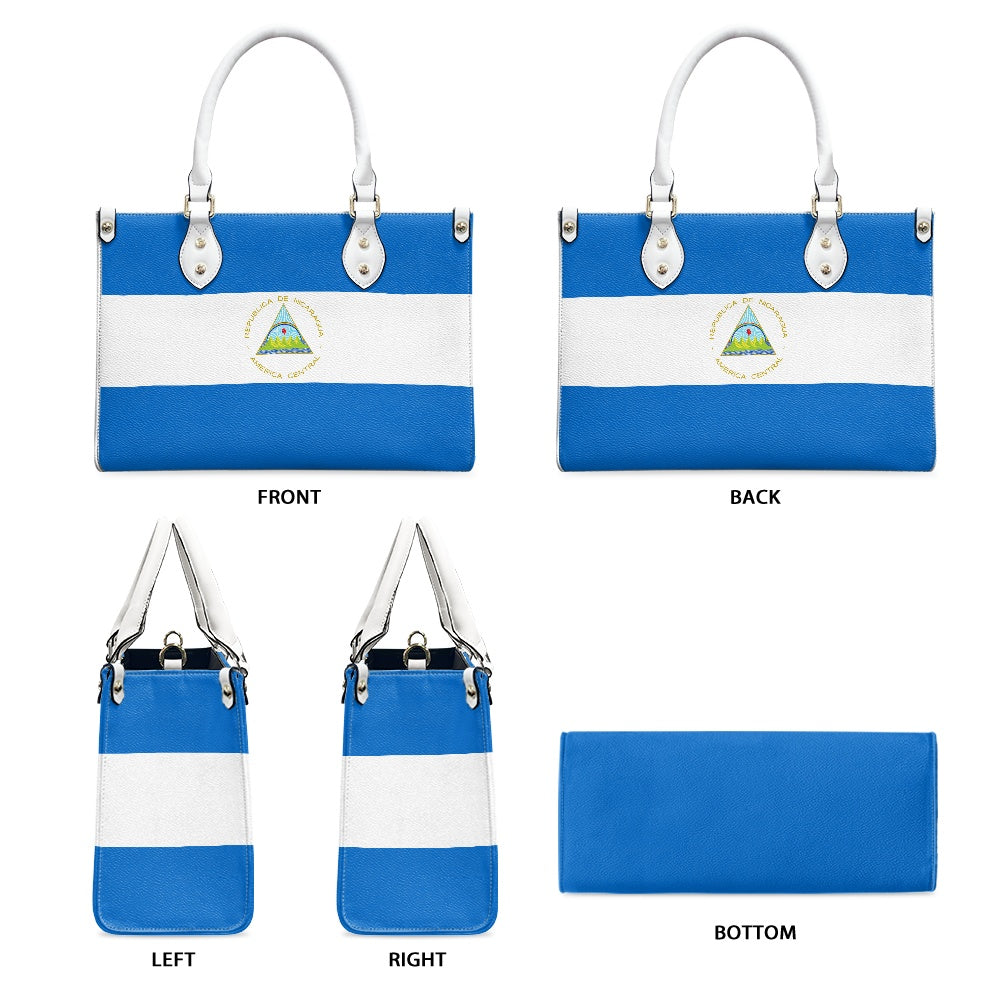 Nicaragua Flag Bag With Elegancia – PU Leather Purse for Daily Bravura - Luv My Flag
