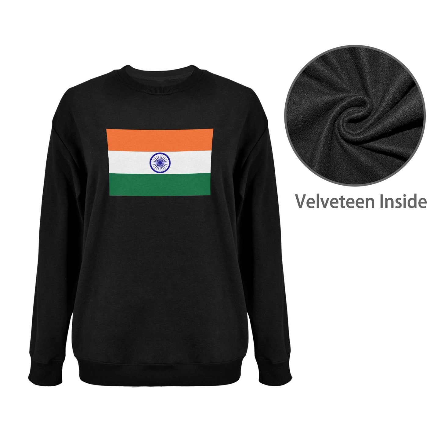 India Flag Unisex Fleece Sweatshirt (Made in the USA)