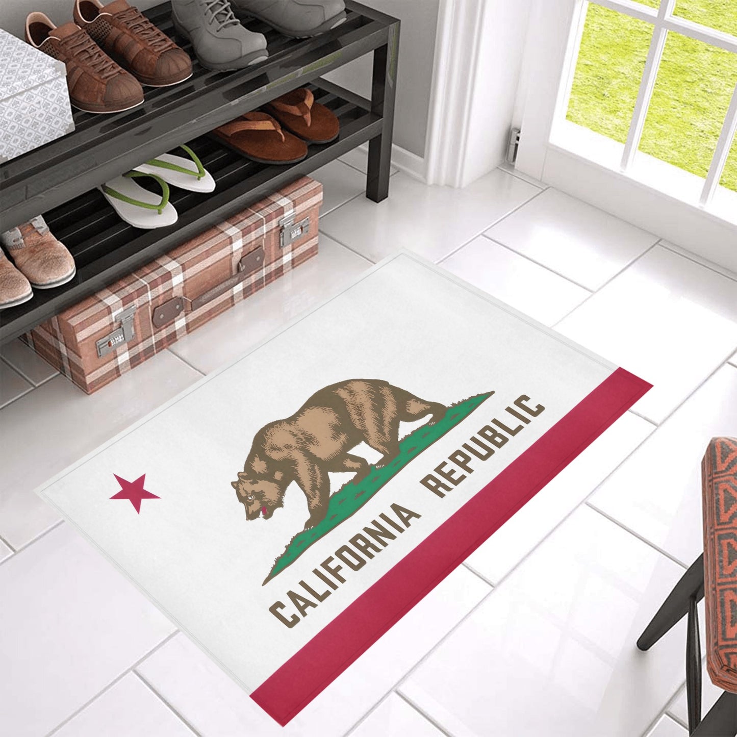 California Flag Inspired Doormat 30" x 18" (Sponge Material)