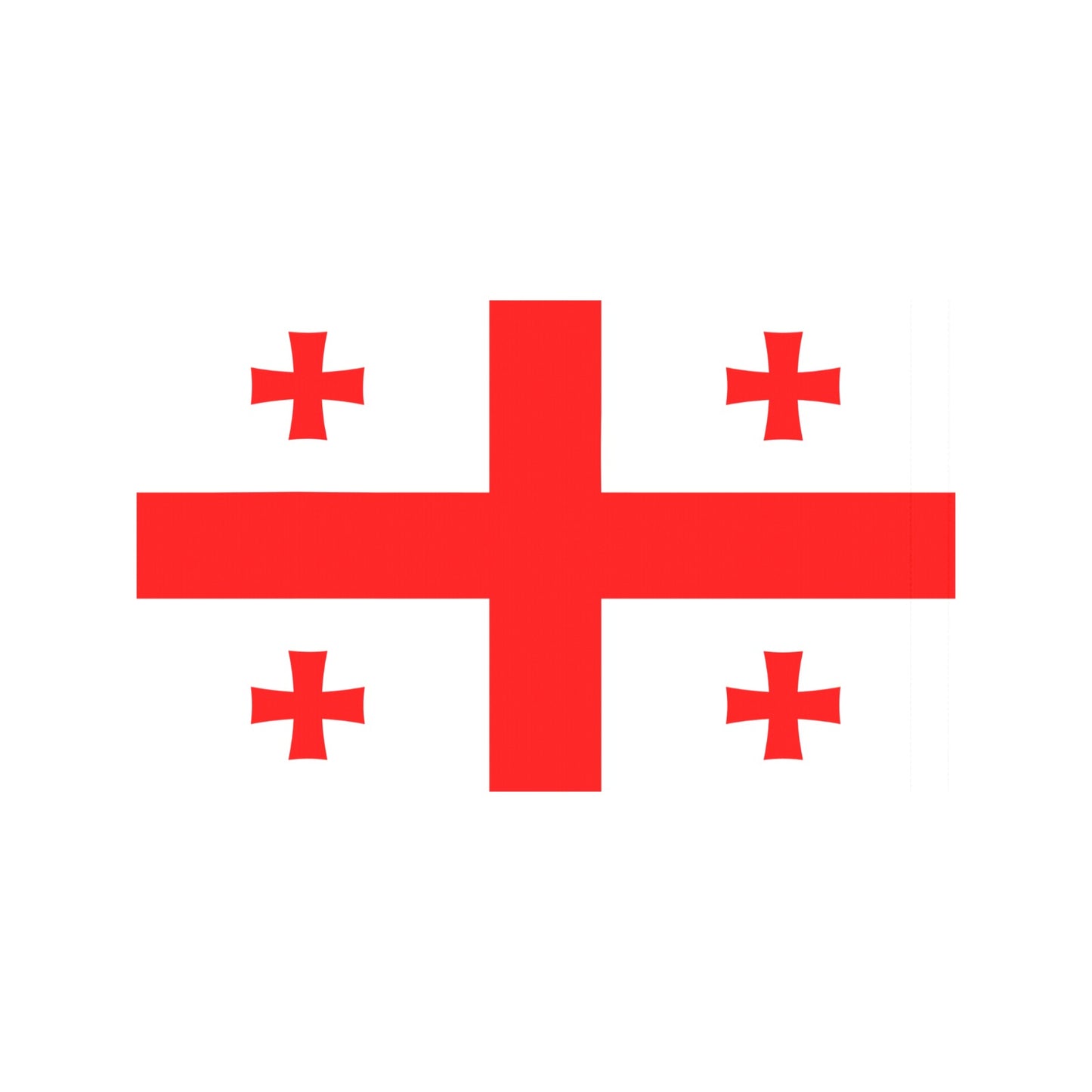 Red crosses on white, five total, Luv My Flag.