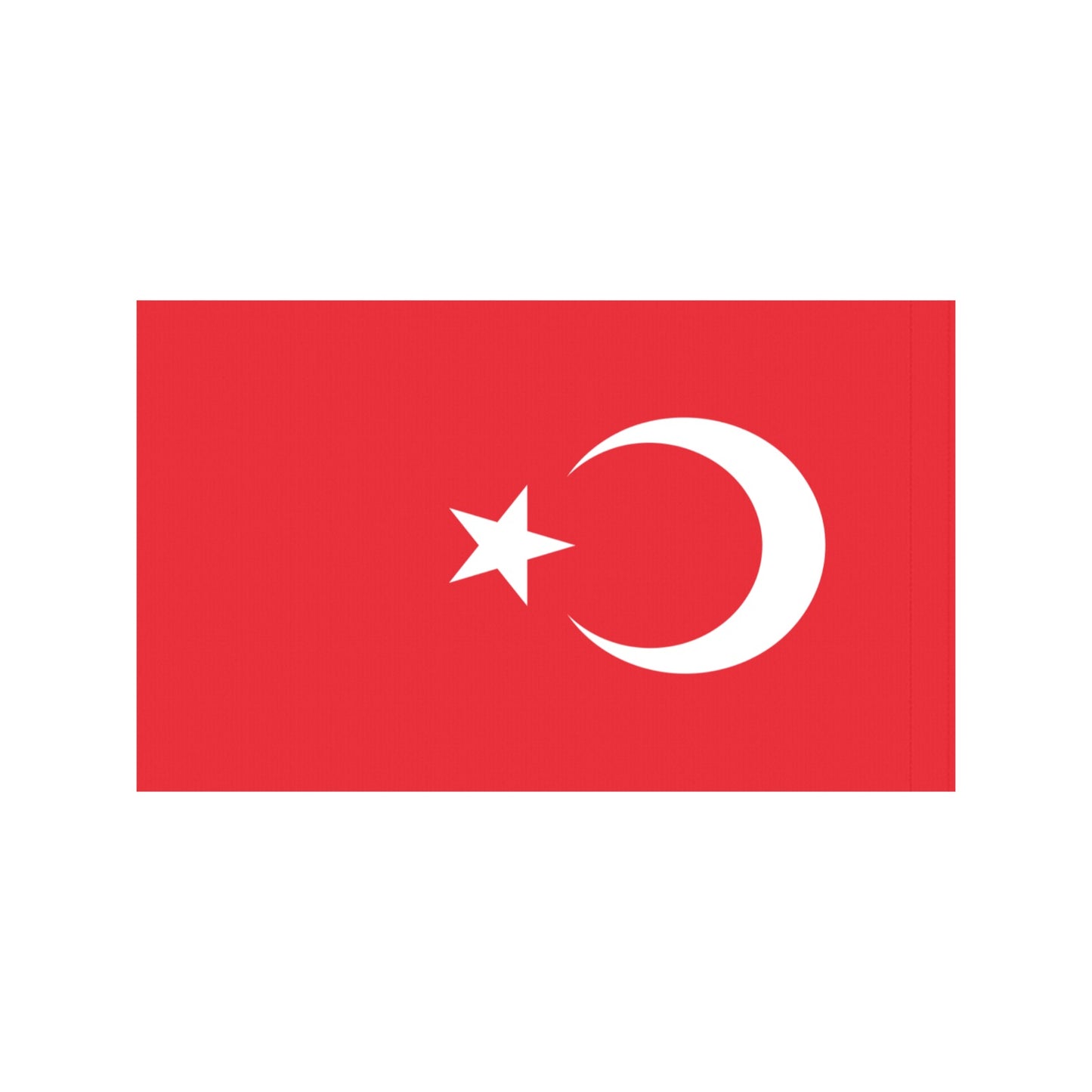Red flag featuring crescent and star design, Luv My Flag.