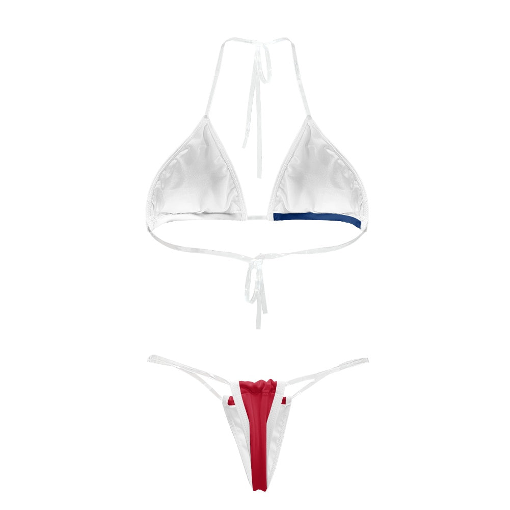Texas Flag Inspired Transparent String Thong BikiniPatriotic, and Stylish
