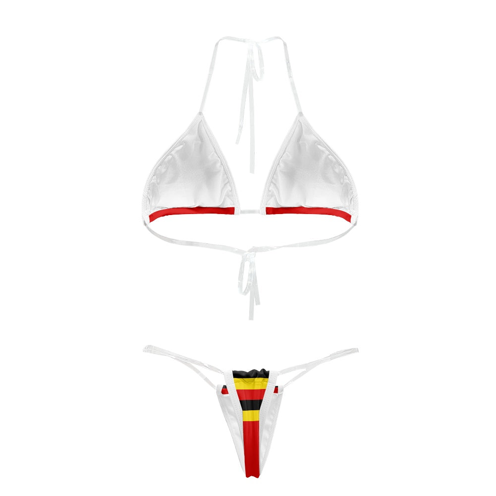 Uganda Flag Inspired Transparent String Bikini