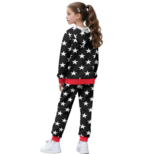 Thin Red Line Flag Inspired Unisex Kid's Zippered Sportswear Suit
