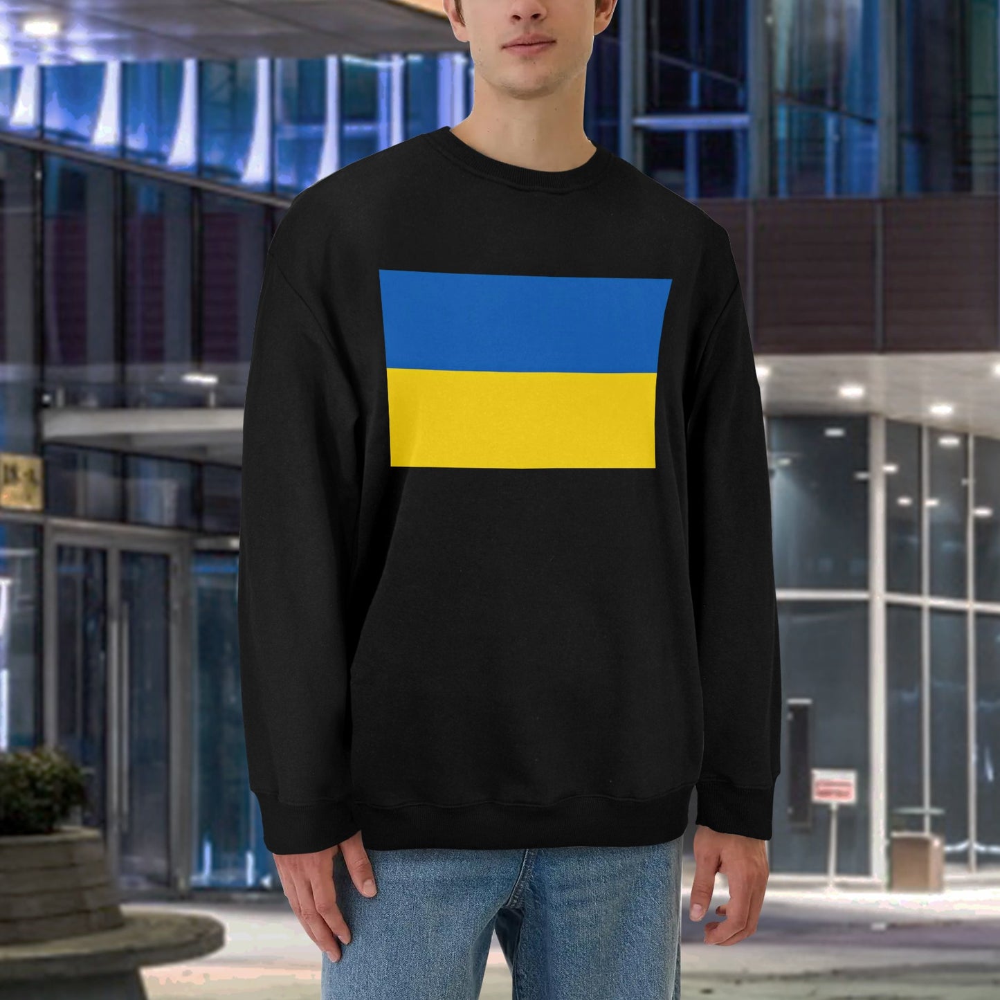 Ukraine Flag Unisex Fleece Sweatshirt (Made in the USA)