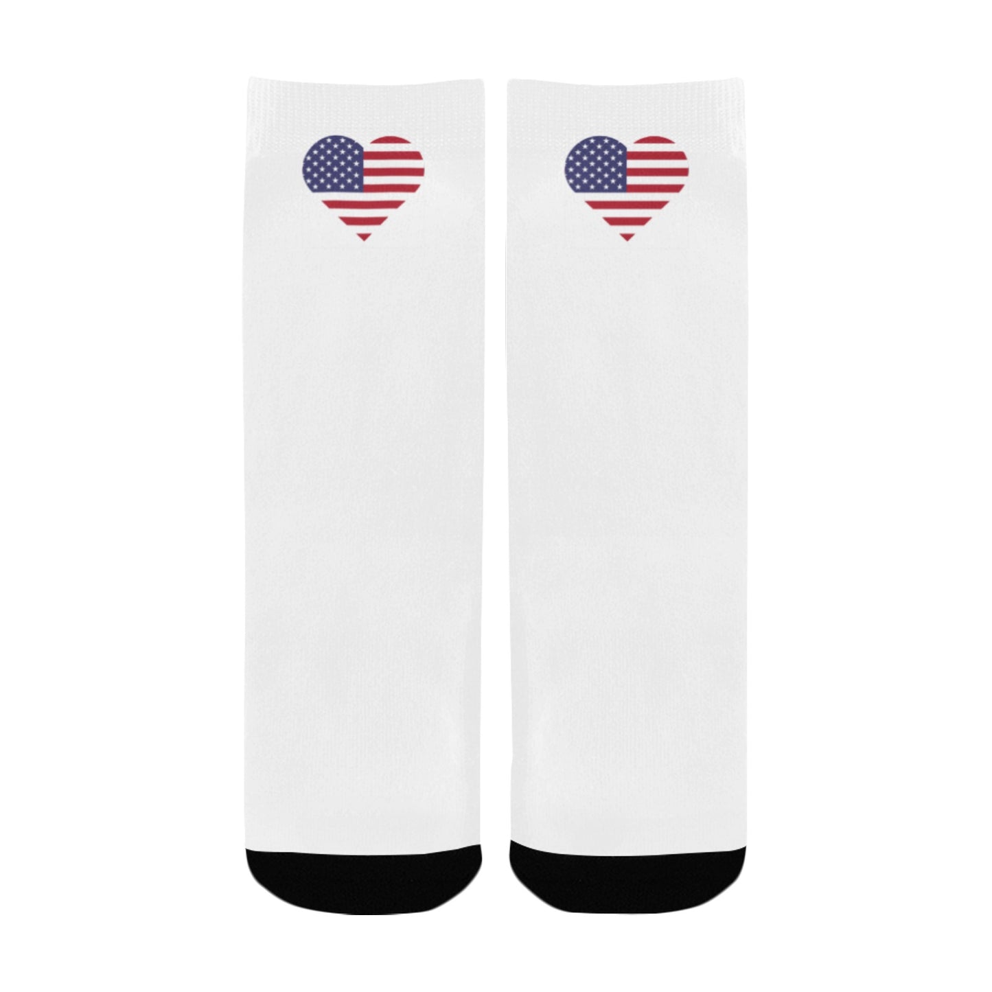 USA/American Flag Inspired Heart Kid's Custom Socks (Made in the USA)