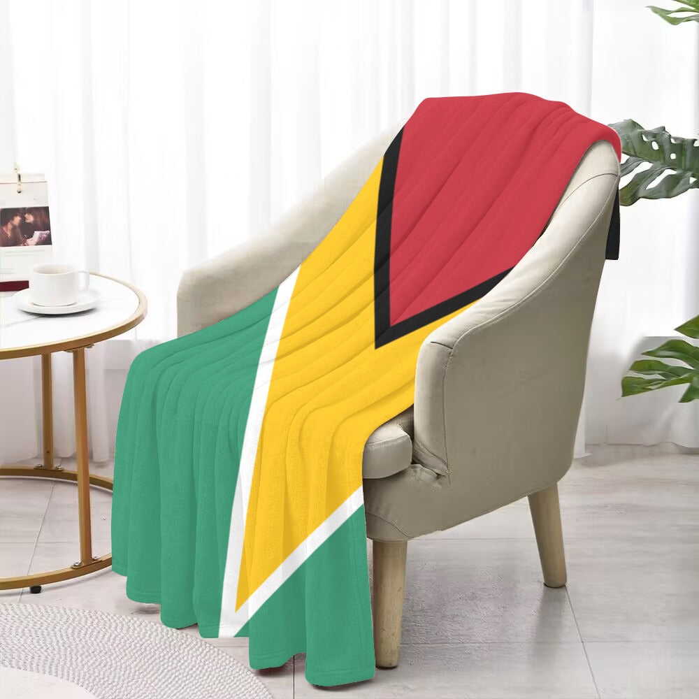 Cozy Luv My Flag blanket draped over a chair.