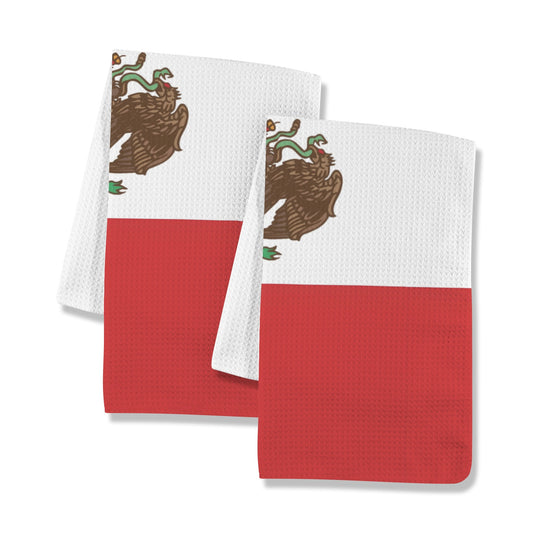 Mexico Flag Inspired Kitchen Towel 40X60cm (Pack of 2) (Made in the USA)
