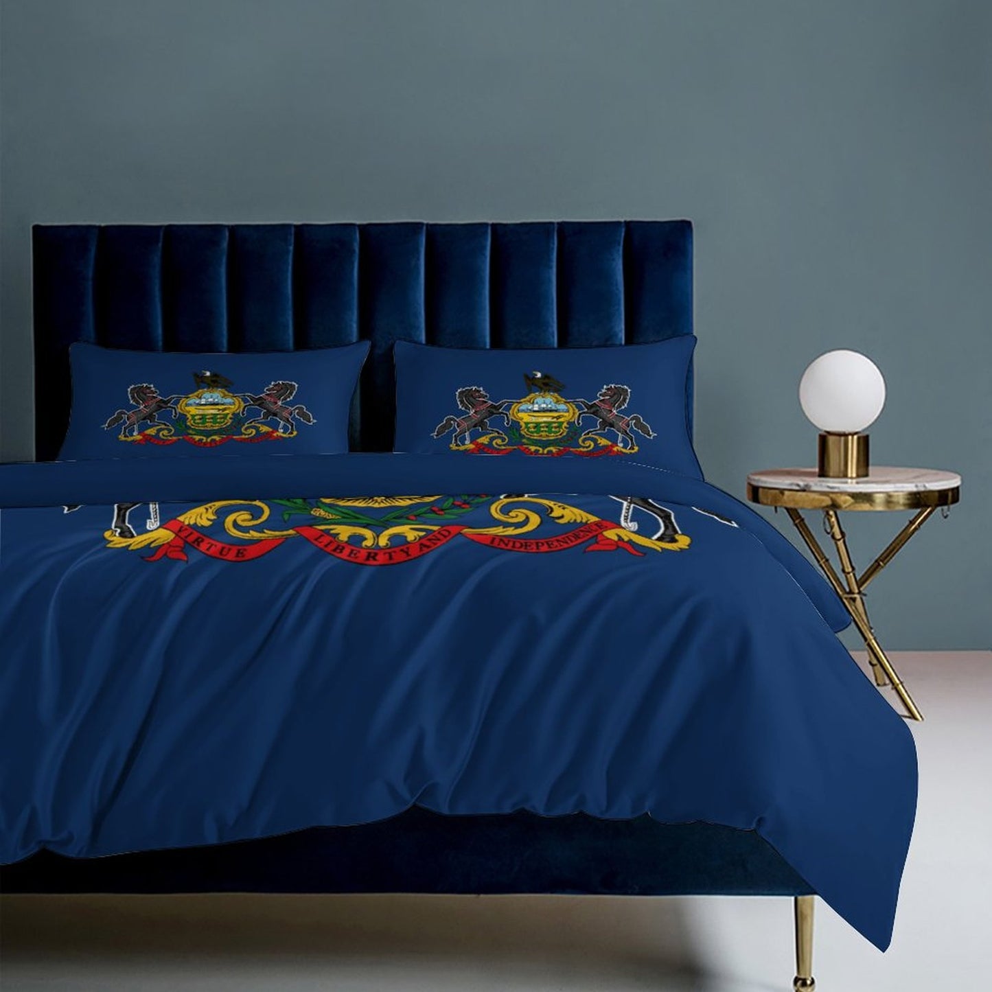 Pennsylvania Flag Inspired 3-Piece Bedding Set (1 Duvet Cover + 2 Pillow Shams) – 102"×90"