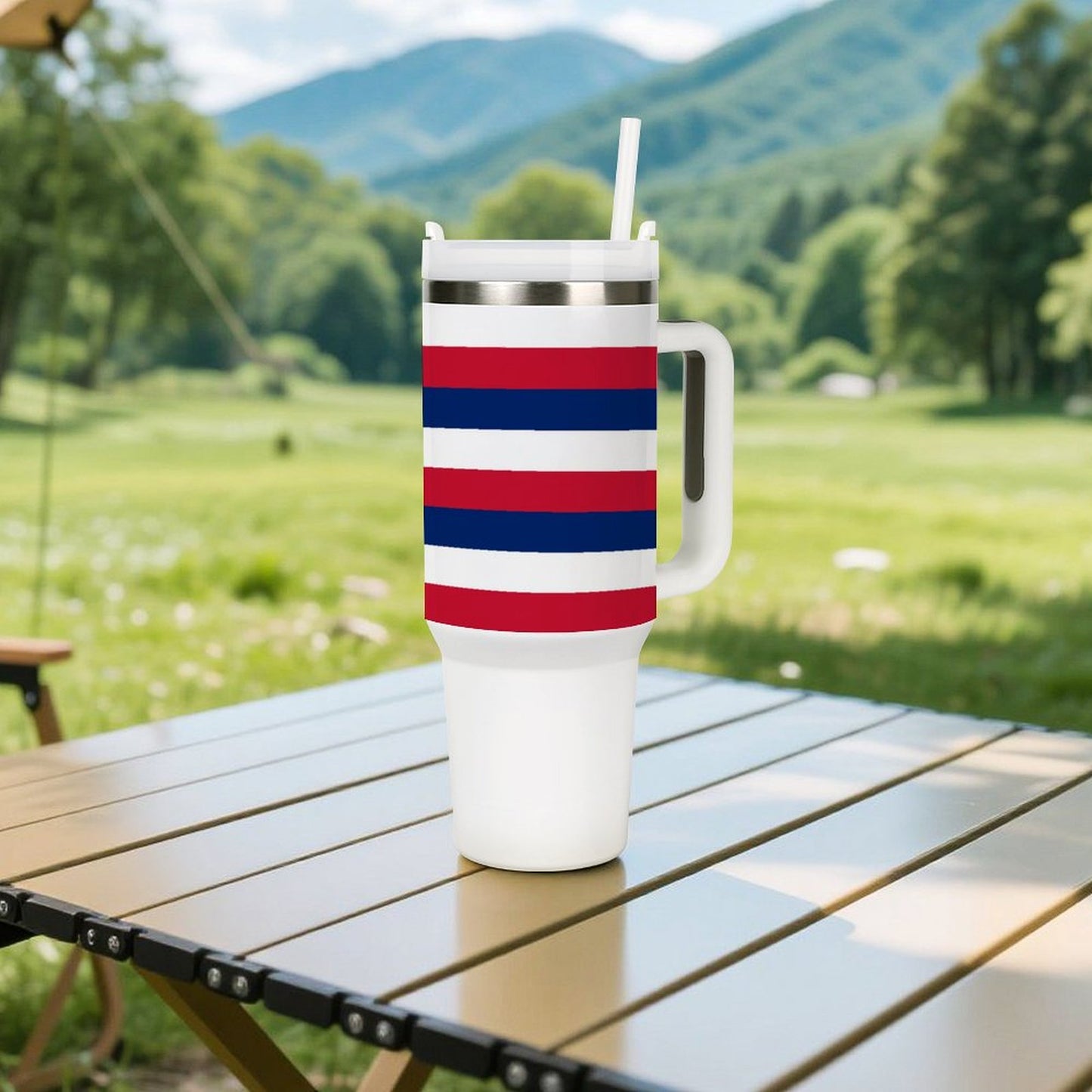 40 oz Stainless Steel Tumbler with Hawaii State Flag Design - Made in USA