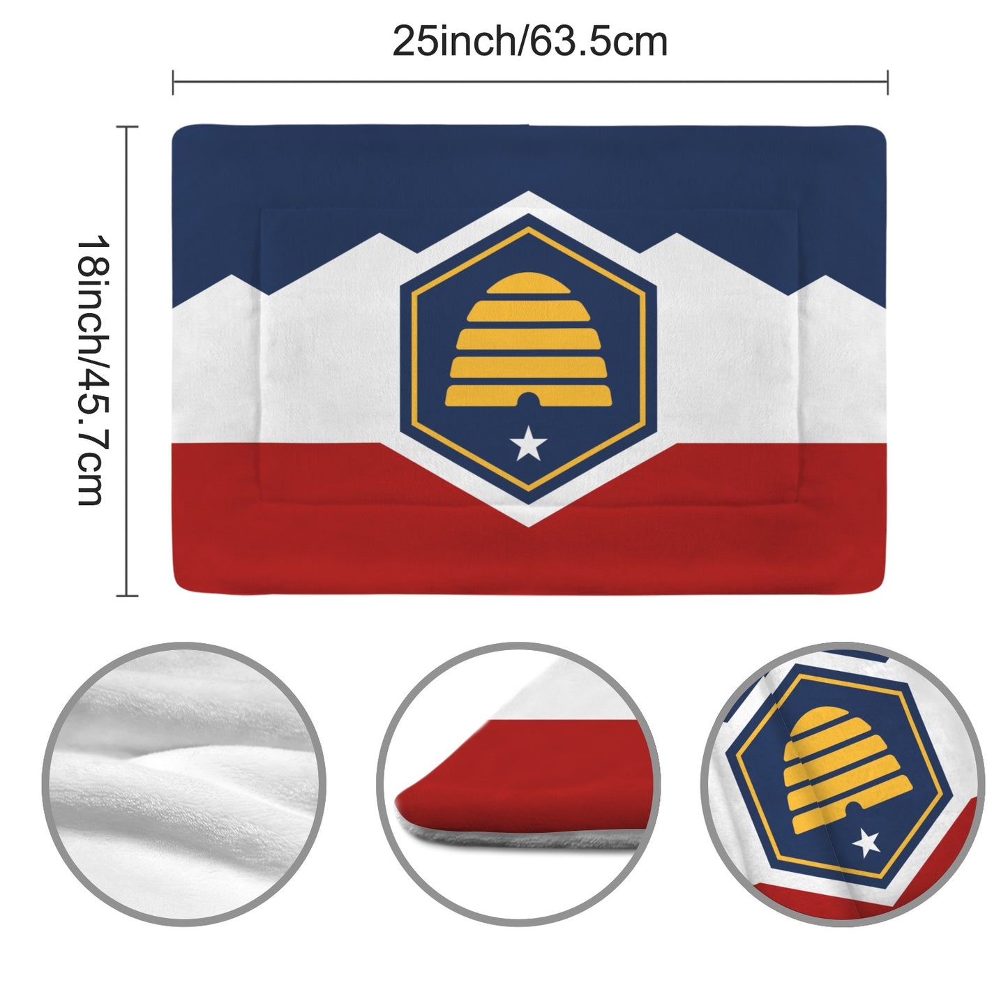 Utah Flag Inspired Pet Mat 25x18inch (Made in the USA)