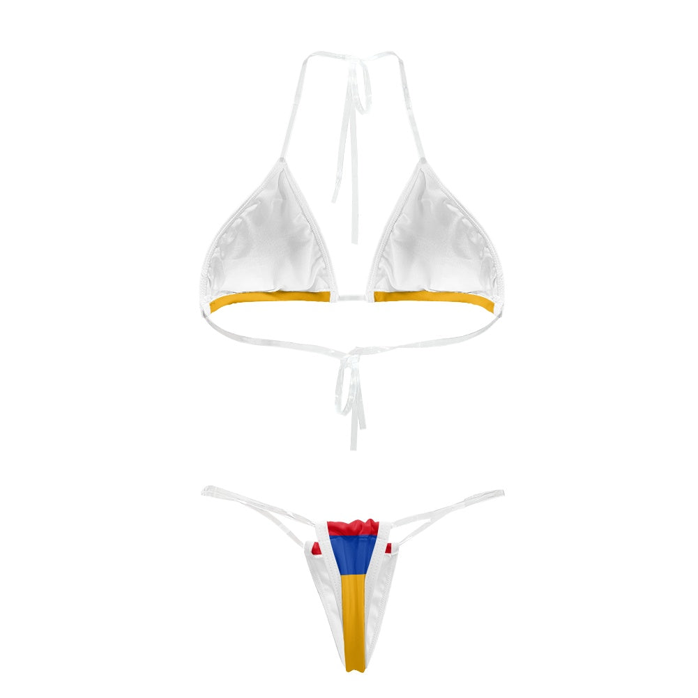 Armenia Flag Inspired Transparent String Bikini