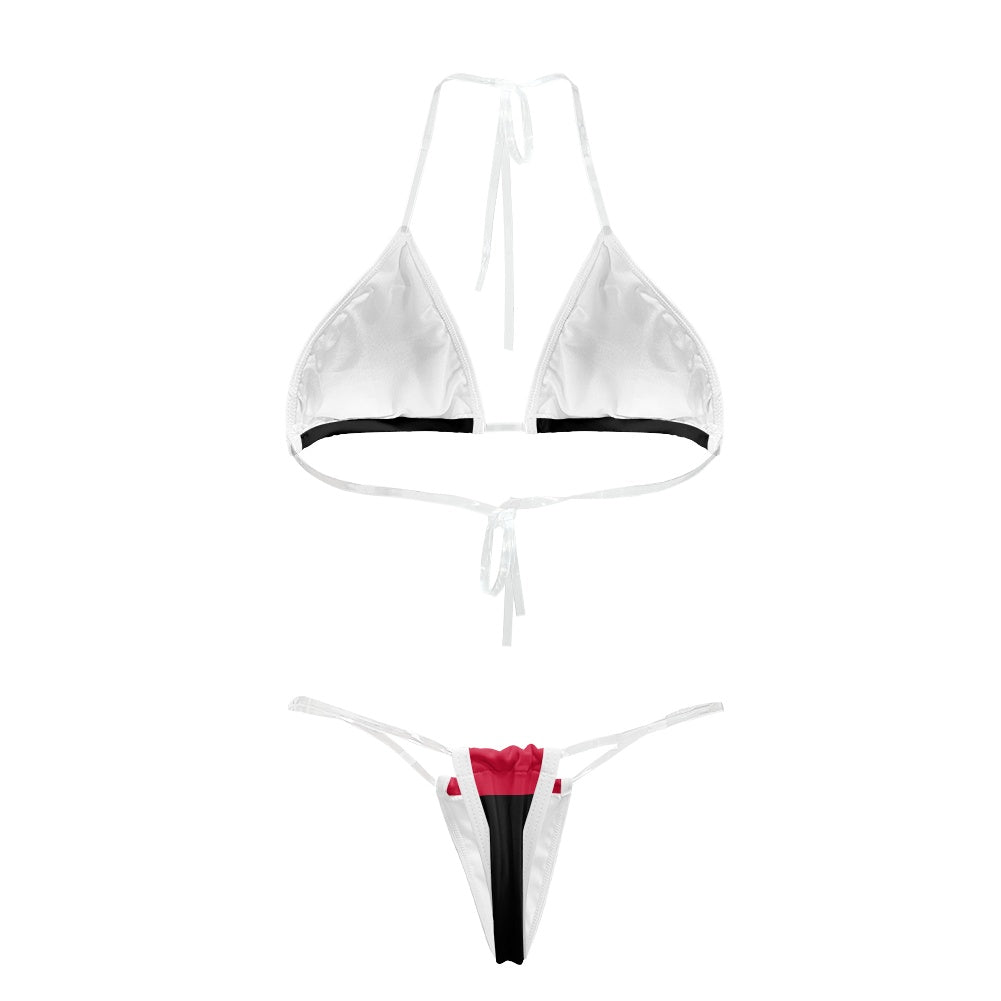 Angola Flag Inspired Transparent String Bikini