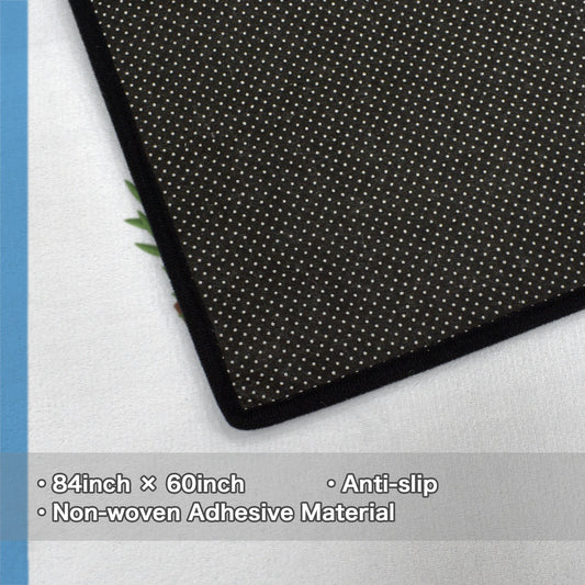 Guatamala Flag Inspired 84x60 Inch Area Rug with Black Binding (Made in the USA)