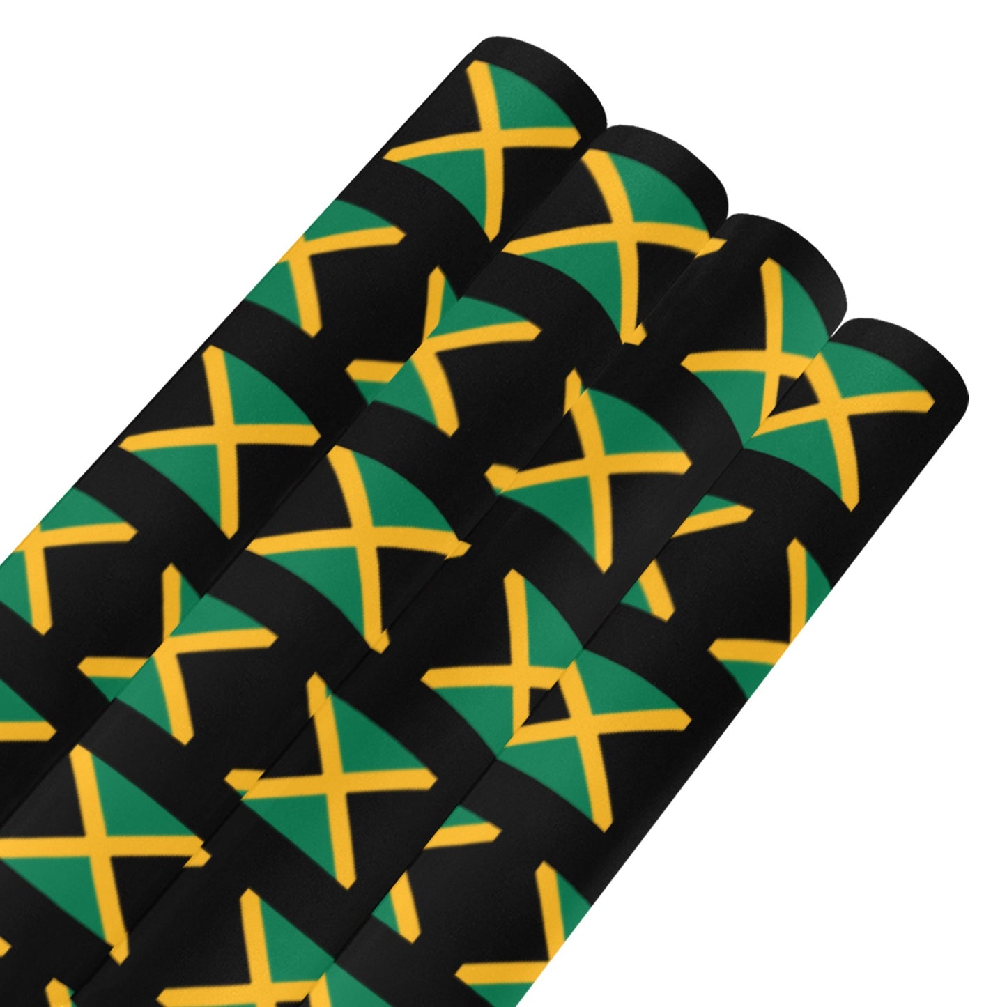 Jamaica Flag Inspired Custom Gift Wrapping Paper 58"x 22.5" (4 Rolls)