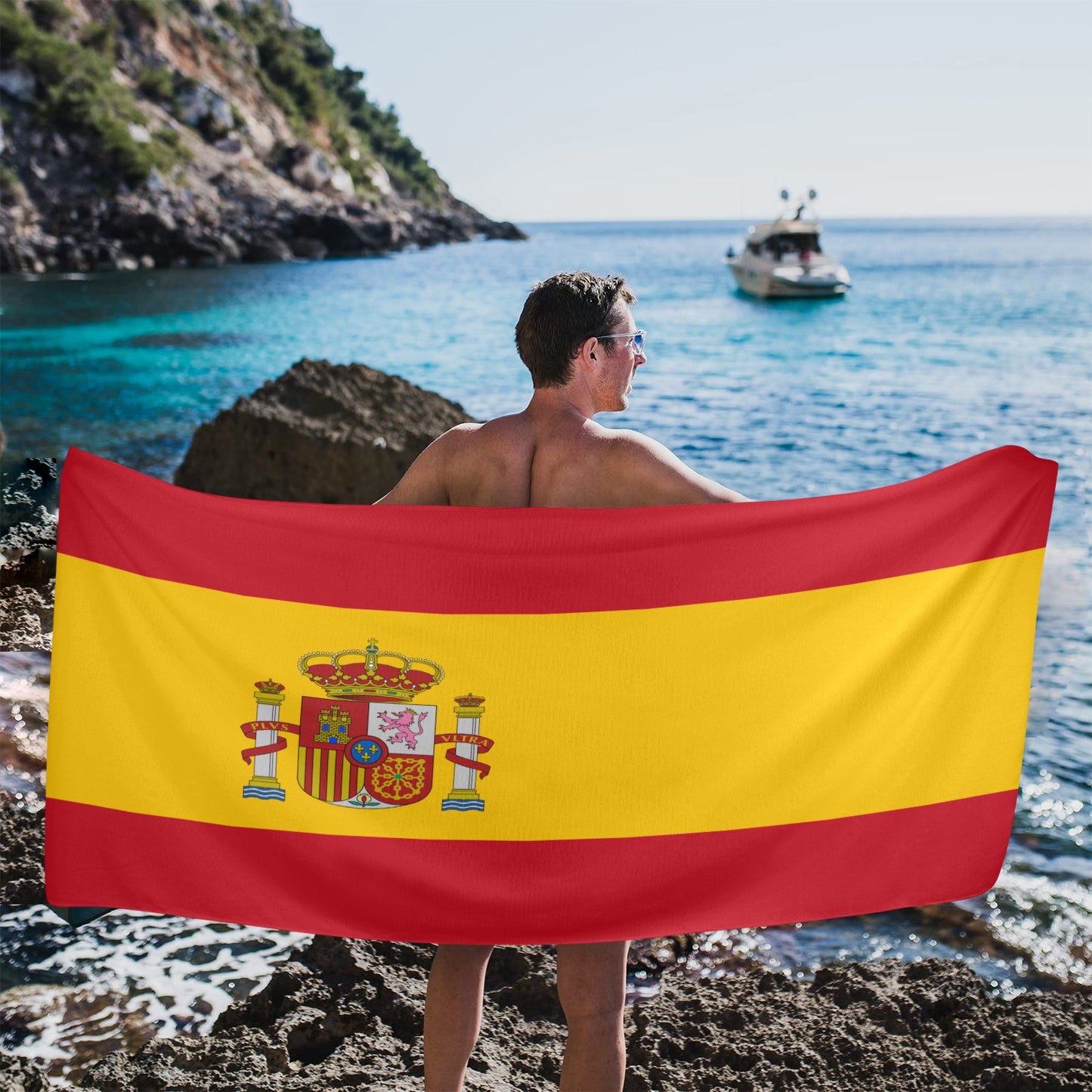 Spain Flag Inspired Beach Towel 31"x71" (Made in USA)