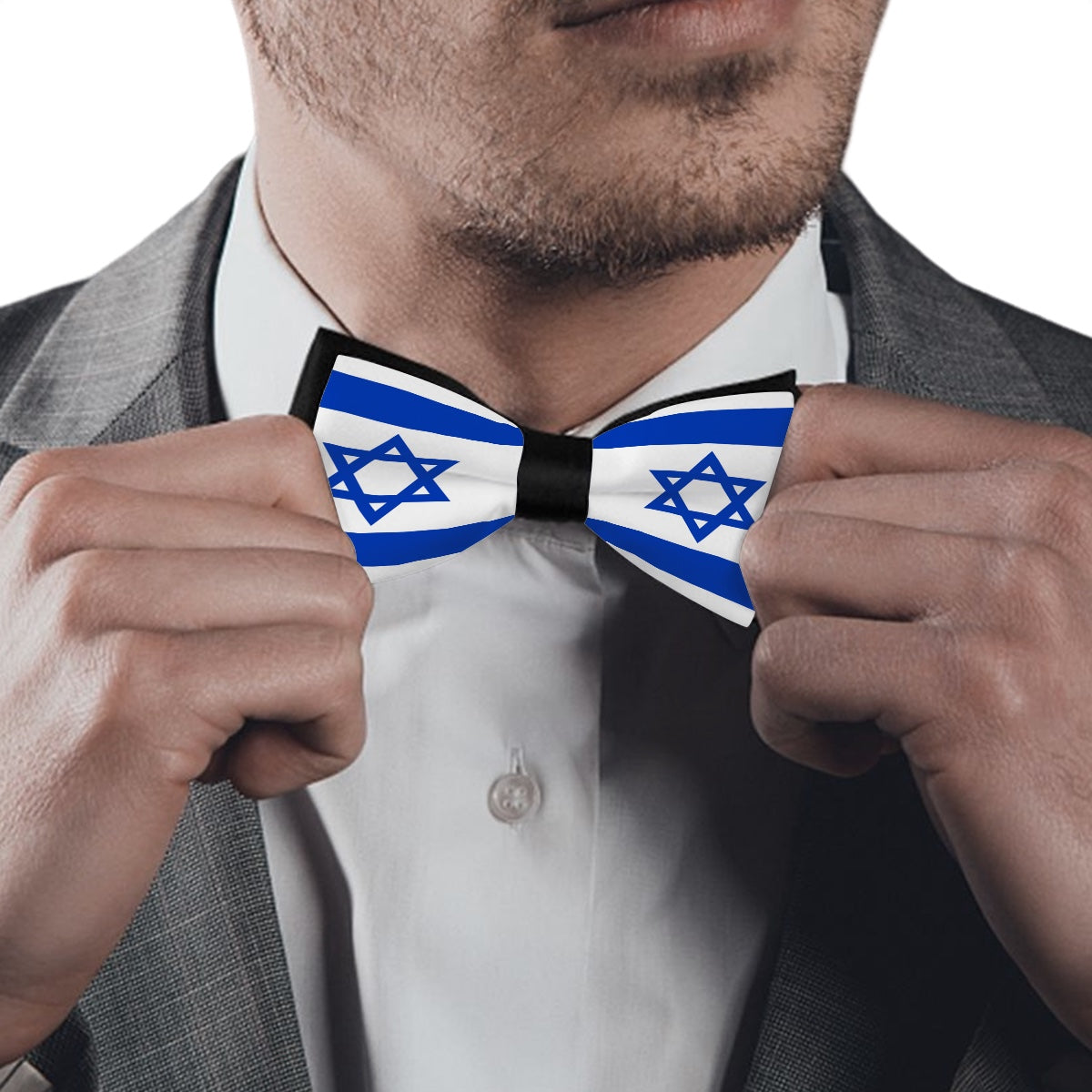 Israel Flag Inspired Bow Tie – Look Sharp, Show your Columbian Pride