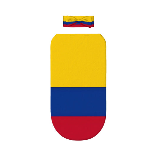 Colombia Flag Inspired Baby Swaddle Sack with Baby Headband