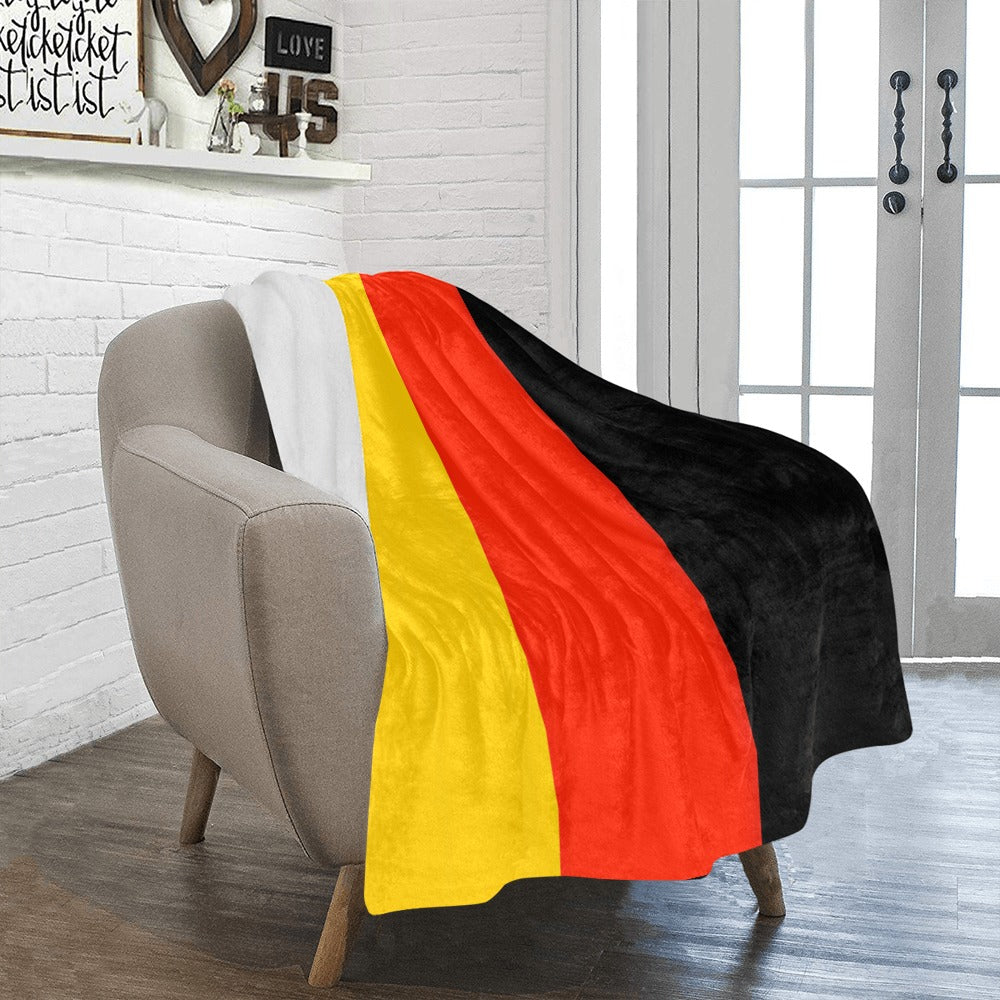 Luv My Flag fleece blanket with vibrant flag colors.