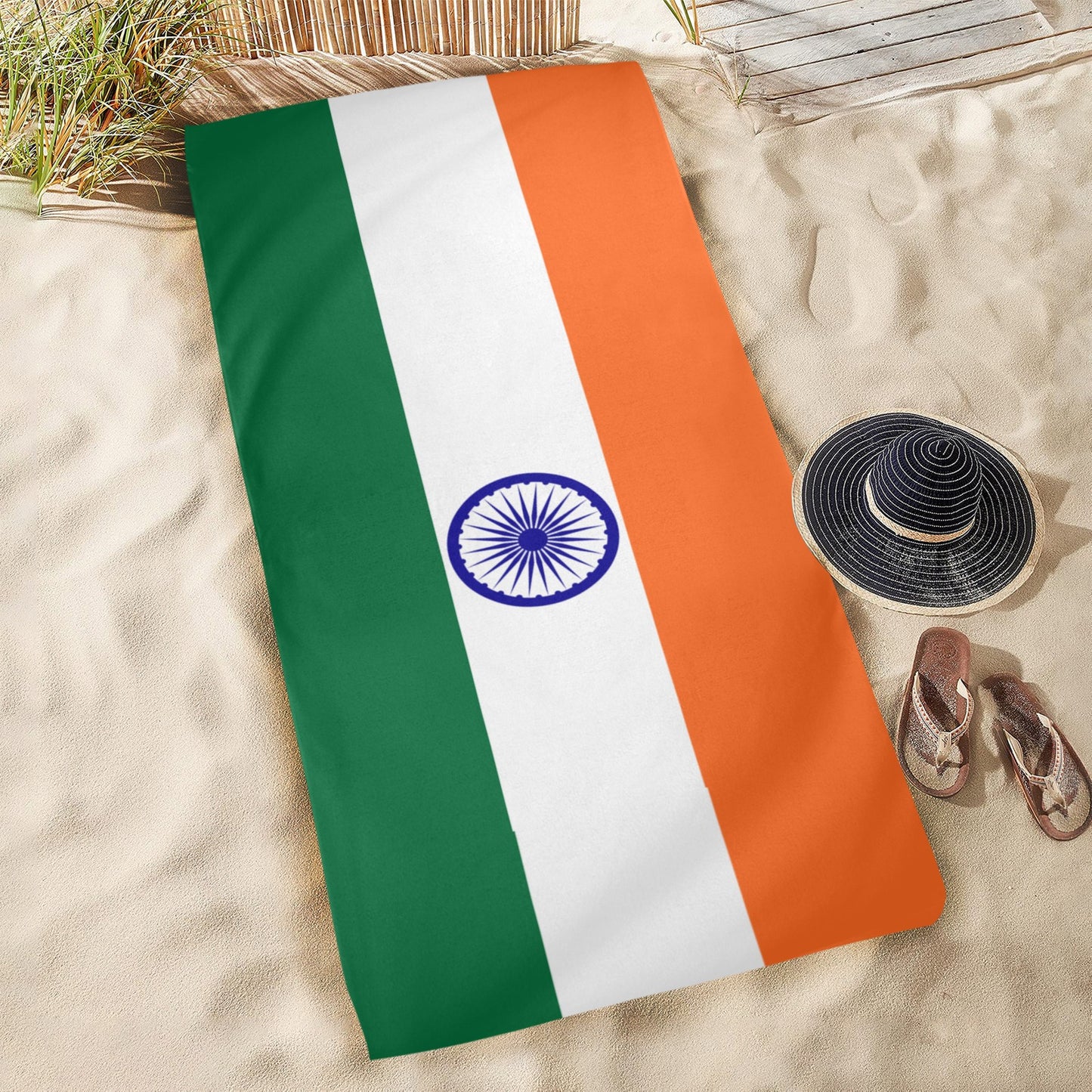 India Flag Beach Towel 31"x71" (Made in USA)