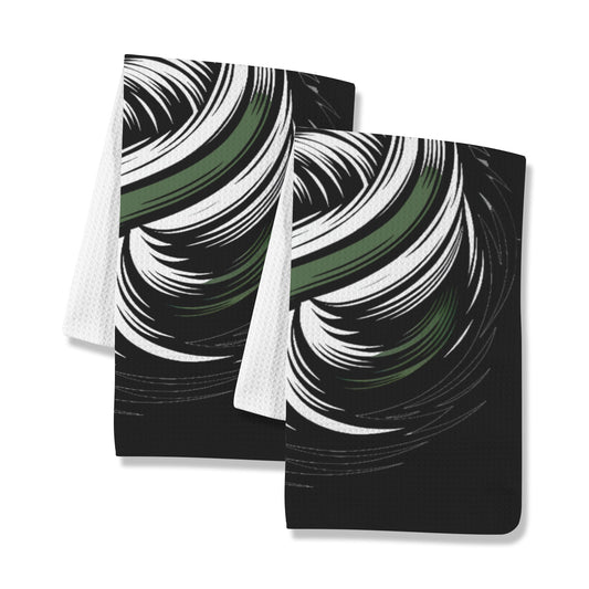 Thin Green Line Flag Inspired Eagle Kitchen Towel 40X60cm (Pack of 2) (Made in the USA)