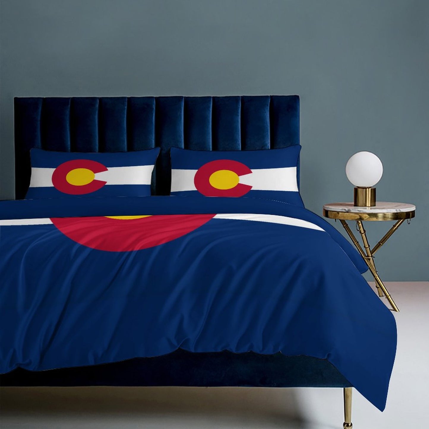 Colorado Flag Inspired 3-Piece Bedding Set (1 Duvet Cover + 2 Pillow Shams) – 102"×90"