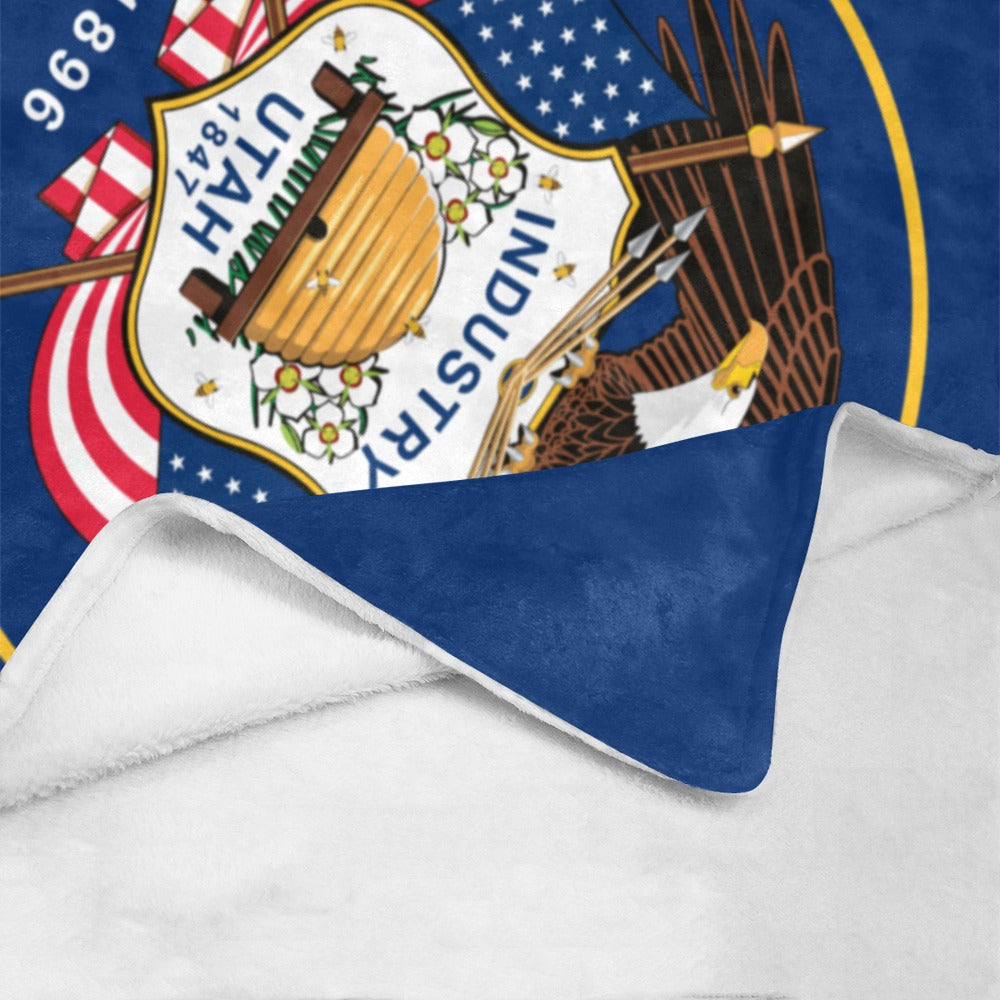 Luv My Flag blanket featuring the Utah state emblem.