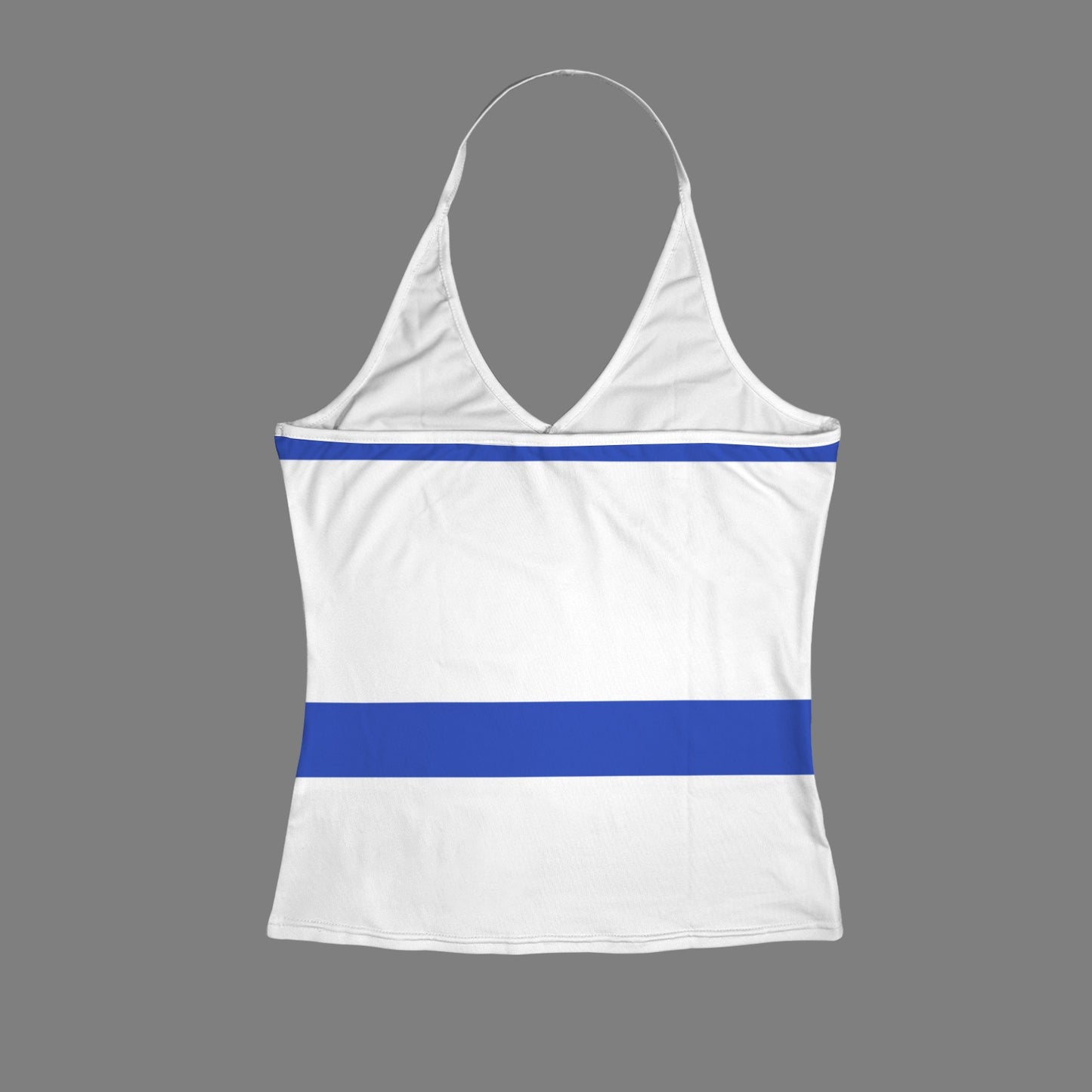 Israel Flag Inspired V-neck Halter Open Back Tank Top