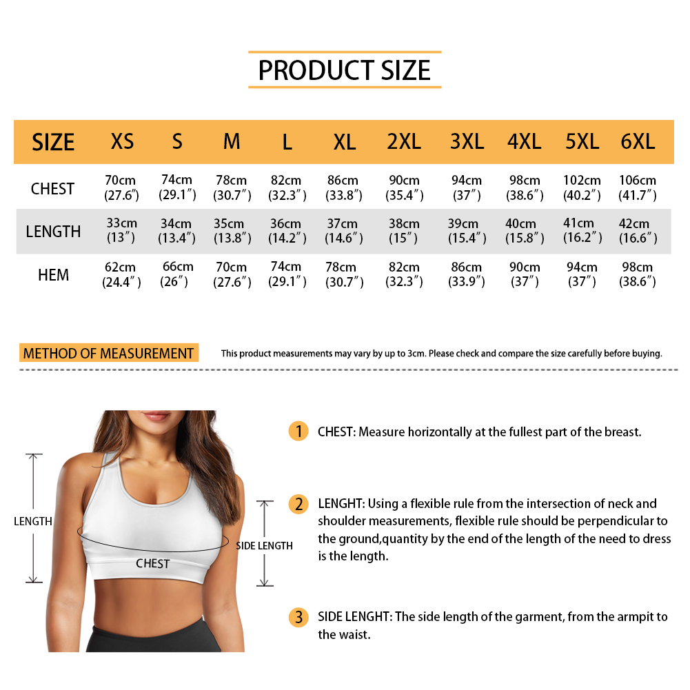 Brazil Flag Inspired Women’s Sports Bra with Back Pocket – Black or White Trim - Luv My Flag Size guide