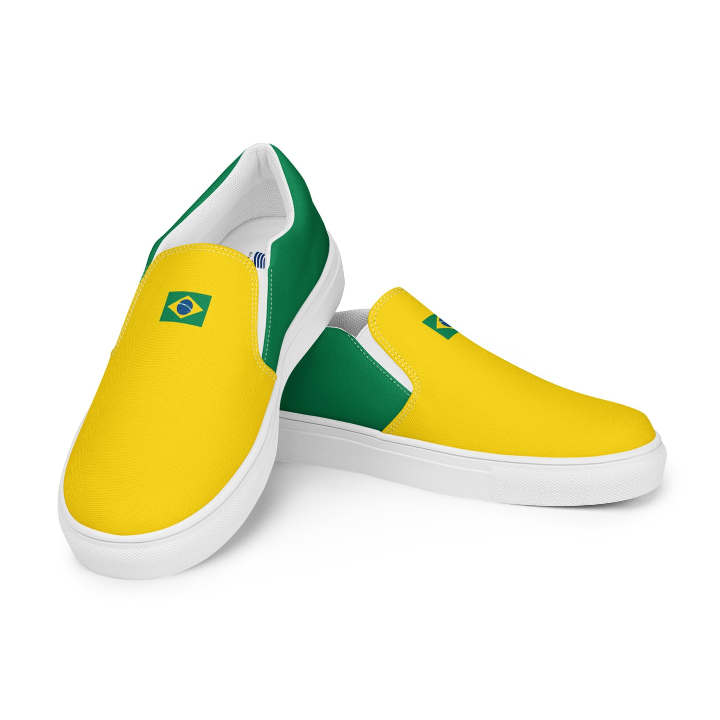 Bold Brazil Flag Inspired Womens Canvas Slip-On Shoes – Comfortable, Stylish Footwear for Patriotic Pride - Luv My Flag