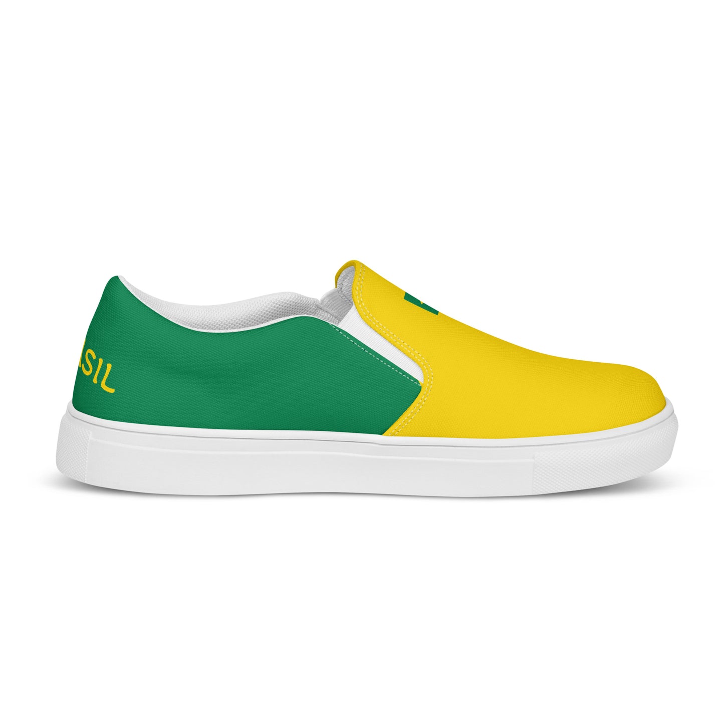 Bold Brazil Flag Inspired Womens Canvas Slip-On Shoes – Comfortable, Stylish Footwear for Patriotic Pride - Luv My Flag