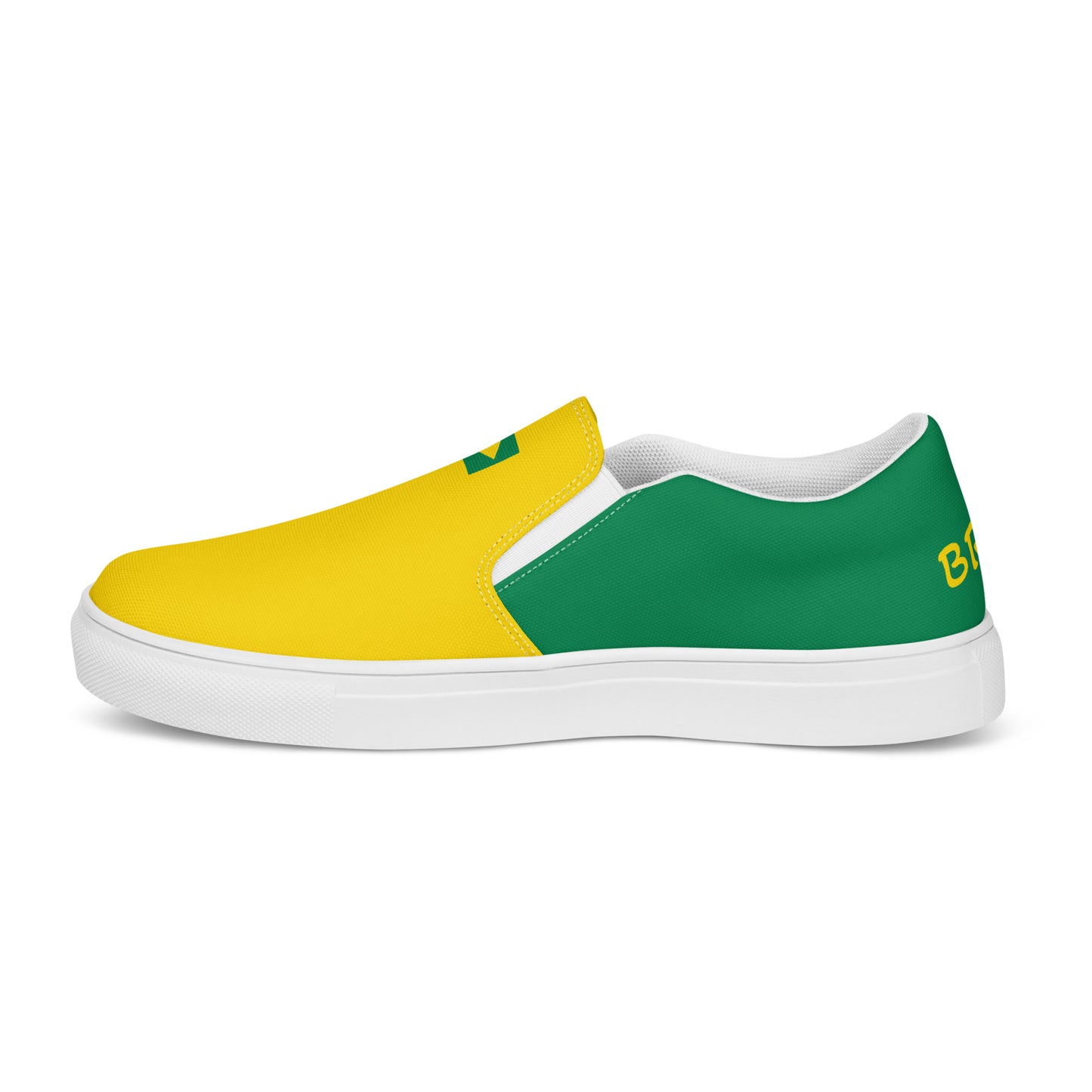 Bold Brazil Flag Inspired Womens Canvas Slip-On Shoes – Comfortable, Stylish Footwear for Patriotic Pride - Luv My Flag