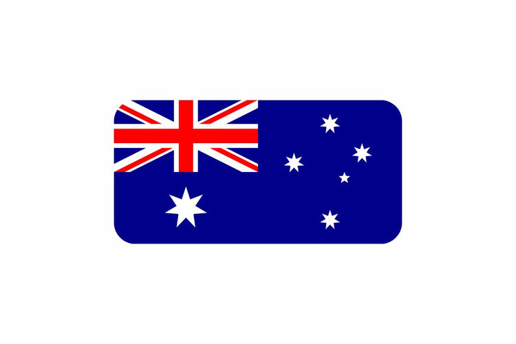 Australia flag with a blue field, the Union Jack in the upper left corner, and six white stars representing the Commonwealth and the Southern Cross constellation.