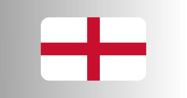 England flag with a white background and a red cross of Saint George extending to the edges.