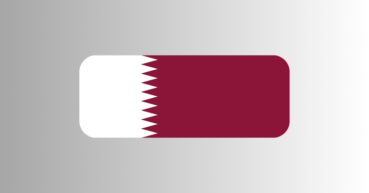 The flag of Qatar.