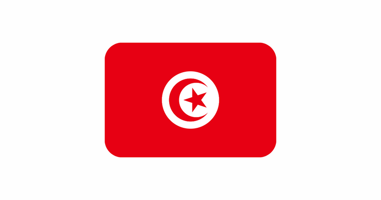 The flag of Tunisia.