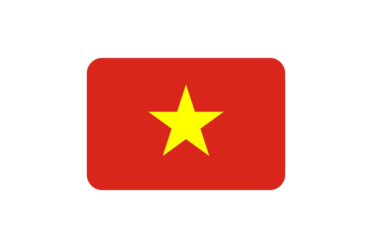 Vietnam flag featuring a yellow star on a red background