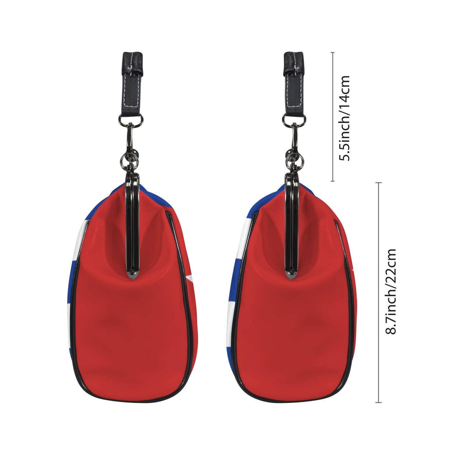 Cuba Flag Inspired Kisslock Crossbody Shoulder Bag