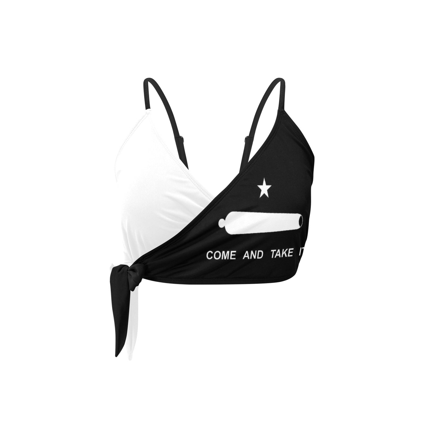 Come and Take It Flag Inspired Knot Side Bikini Top