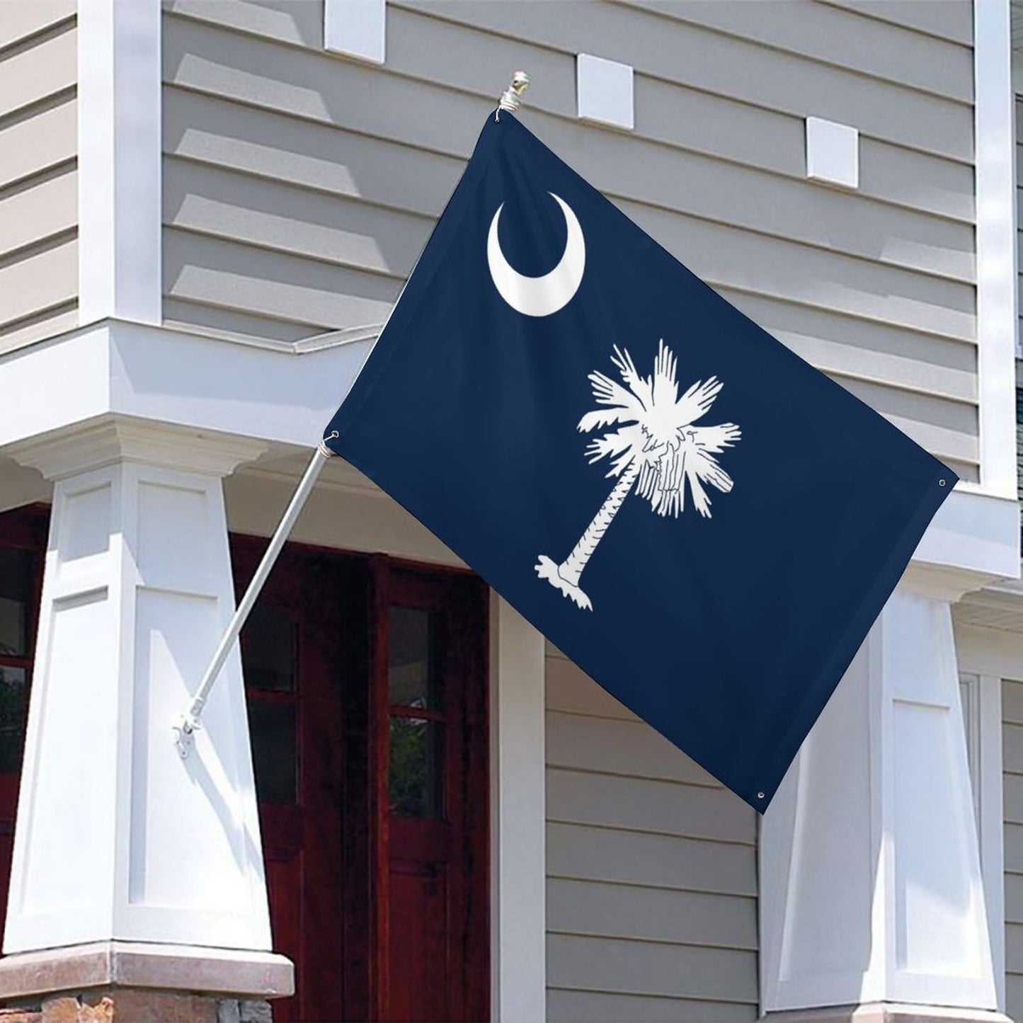 South Carolina Flag Inspired Wall Mount Flag with Four Grommets (35x59 in)