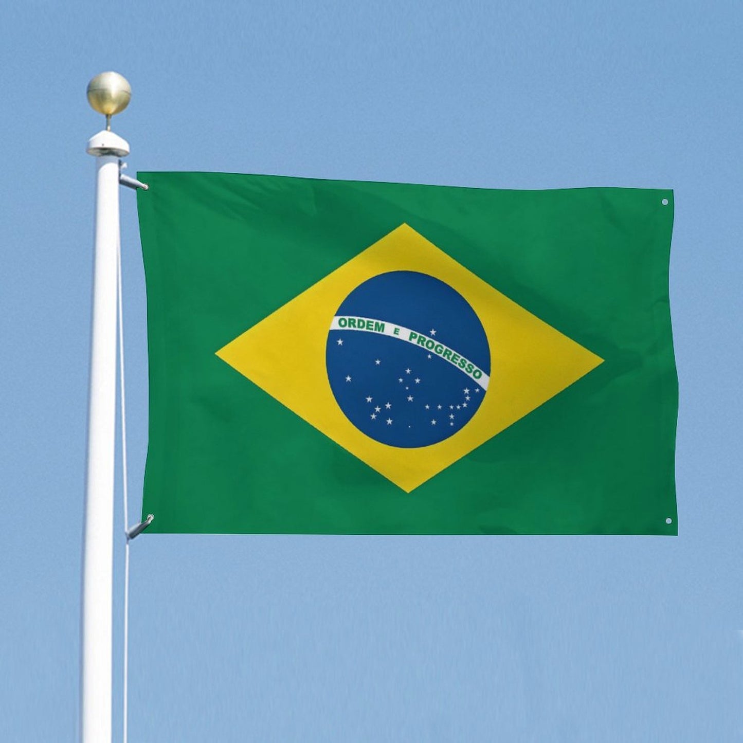 Brazil Flag Inspired Wall Mount Flag with Four Grommets (35x59 in)