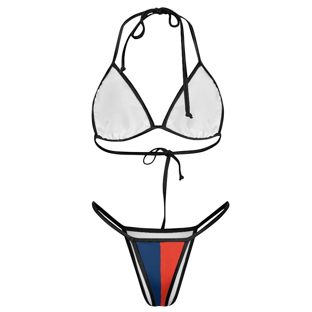 Tennessee Flag Inspired Women's Triangle Thong Bikini