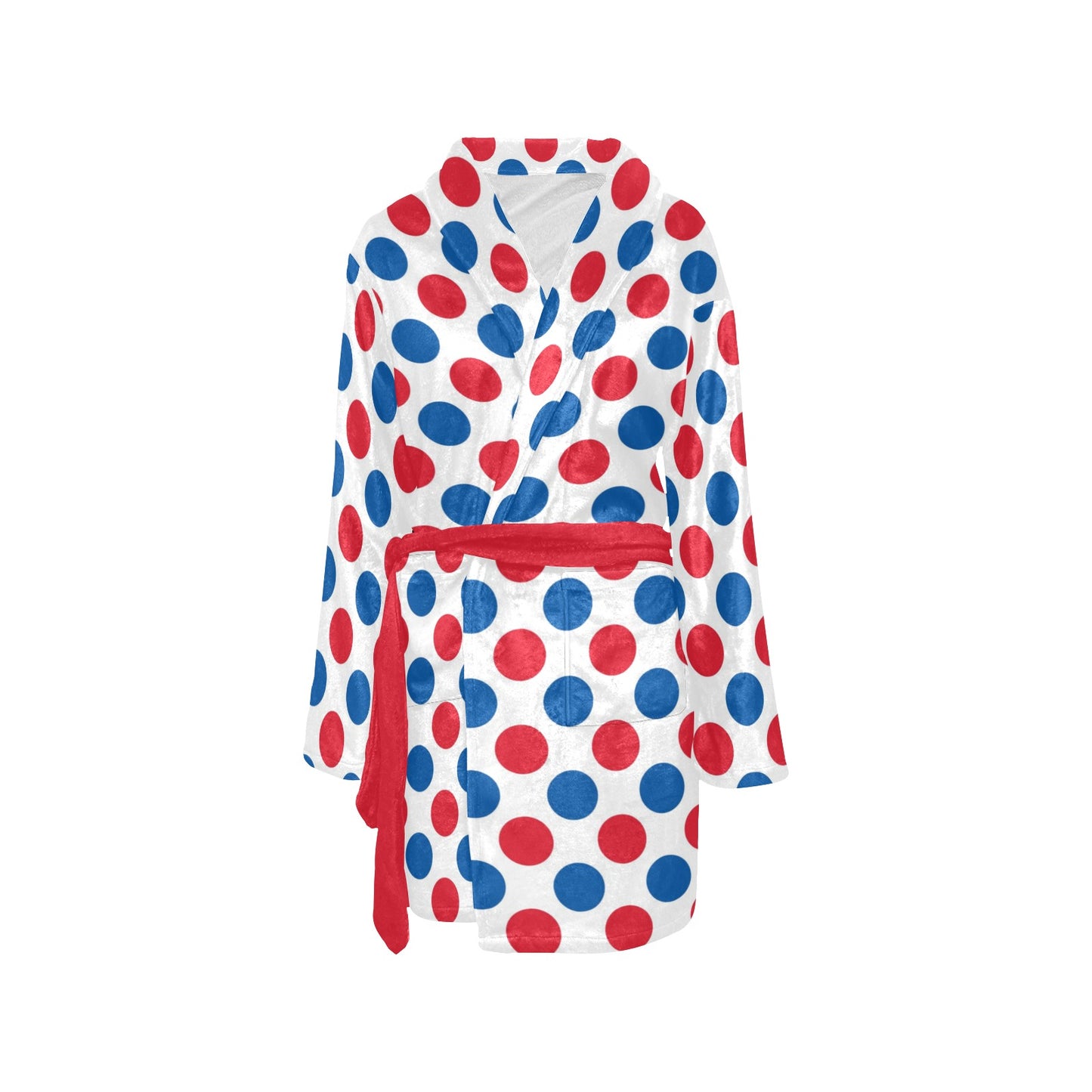 USA/American Flag Inspired Polka Dot Pattern Women's Fleece Robe