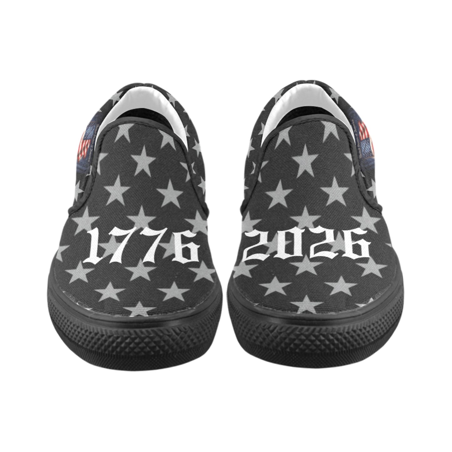 America 250 Year Anniversary Slip-on Canvas Men's Shoes (Model019)(Two Shoes With Different Printing)