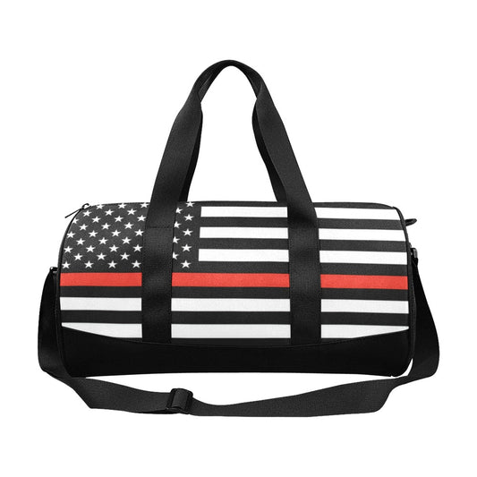Thin Red Line Flag Inspired Travel Duffel Bag