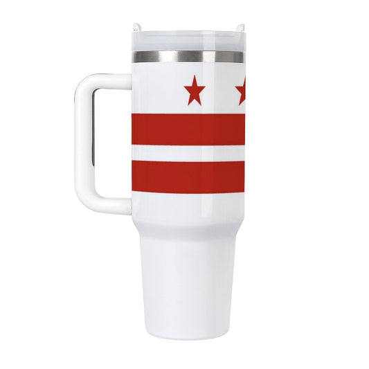 Washington D.C. Flag Inspired 40 oz Stainless Steel Tumbler (Made in USA)