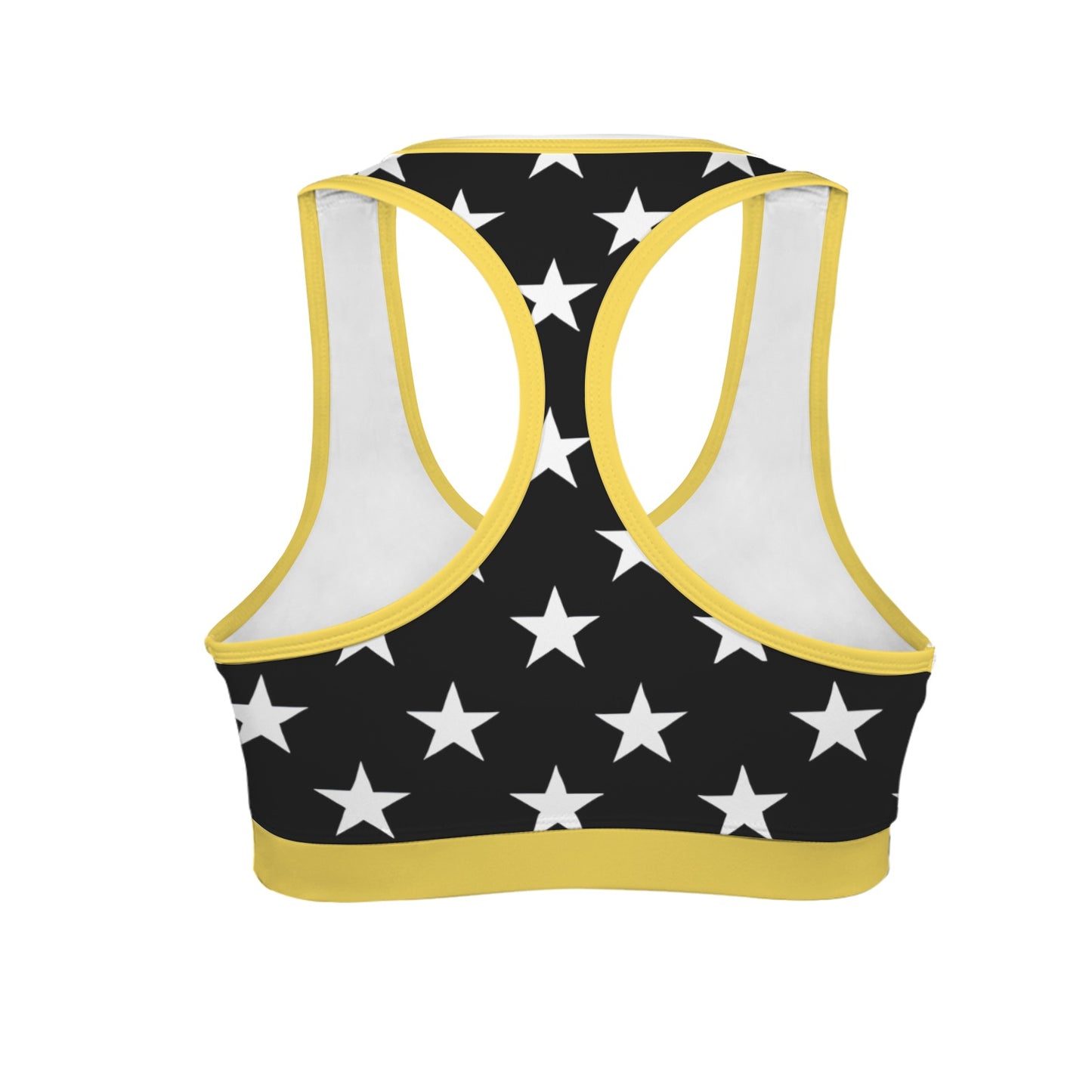 Thin Gold Line Flag Racerback Sports Bra