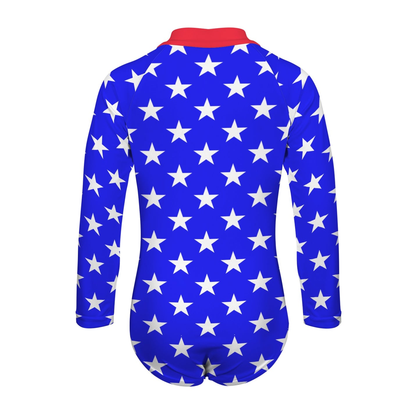 USA/American Flag Inspired Big Girls' Long Sleeve One-Piece Swimsuit