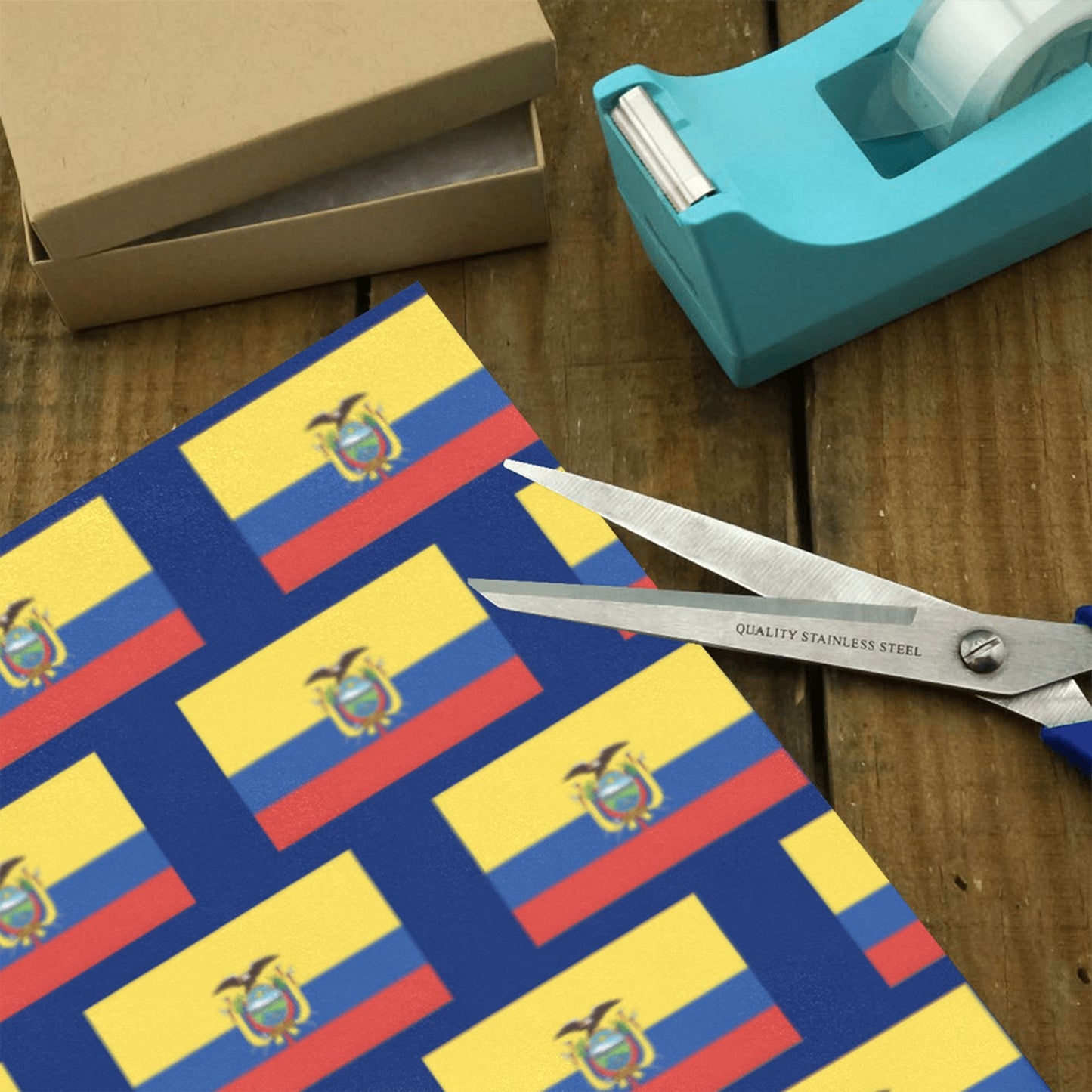 Ecuador Flag Custom Gift Wrapping Paper 58"x 22.5" (4 Rolls)